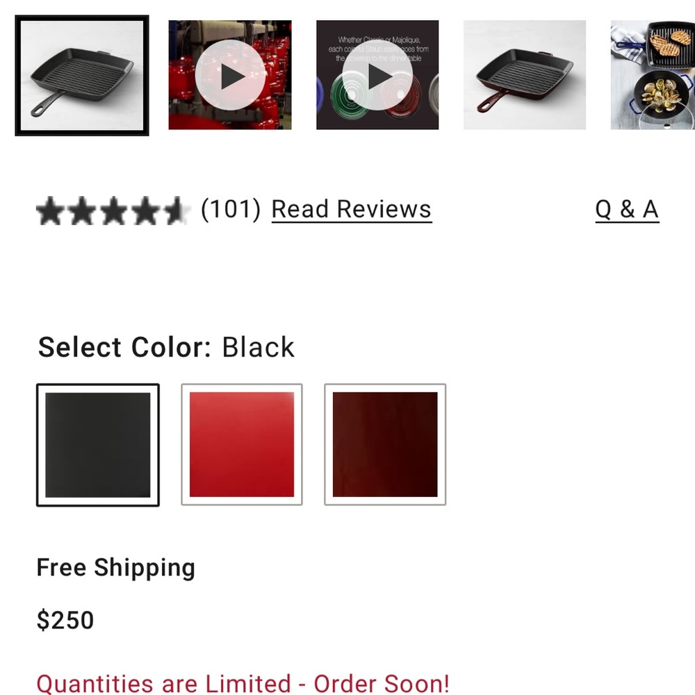Staub Cast Iron Cookware Set - Deep Red and Black - Picture 3 of 9